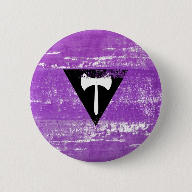 Lesbische Pride Paint (Labrys) Button (Vorderseite)
