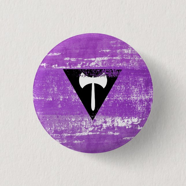 Lesbische Pride Paint (Labrys) Button (Vorderseite)