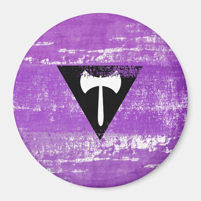 Lesbische Pride Paint (Labrys) Magnet (Vorne)