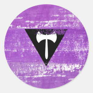 Lesbische Pride Paint (Labrys) Runder Aufkleber