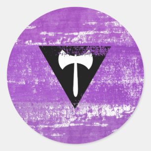 Lesbische Pride Paint (Labrys) Runder Aufkleber