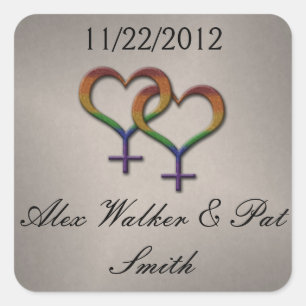 Lesbische Pride Rainbow Weibliche Geschlechtersymb Quadratischer Aufkleber