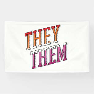 Lesbische Pronomen They Them Banner