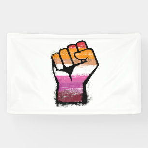 Lesbische Protestfaust Banner