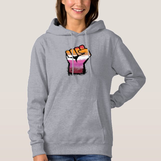 Lesbische Protestfaust Hoodie (Vorderseite)
