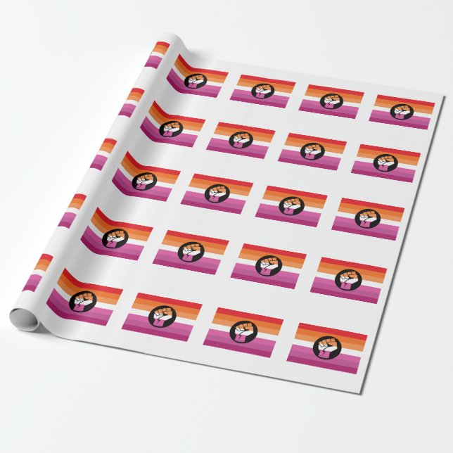 Lesbische Protestflagge Geschenkpapier (Ungerollt)
