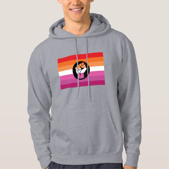 Lesbische Protestflagge Hoodie (Vorderseite)