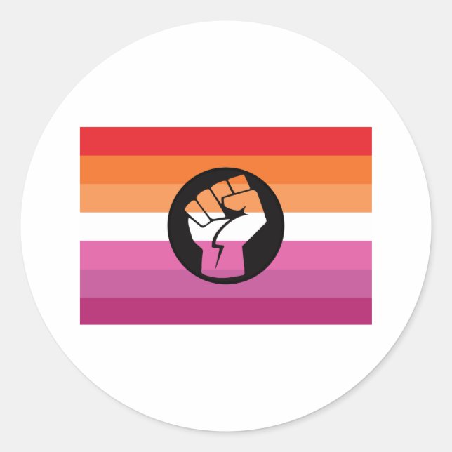 Lesbische Protestflagge Runder Aufkleber (Vorderseite)