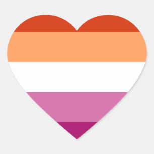 Lesbische Regenbogenflagge LGBTQ Herz-Aufkleber