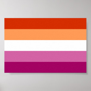 Lesbische Regenbogenflagge LGBTQ Poster