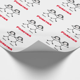 Lesbische Stickmen Hochzeits-Geschenk-Verpackung Geschenkpapier