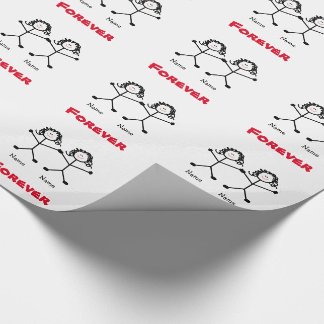 Lesbische Stickmen Hochzeits-Geschenk-Verpackung Geschenkpapier (Ecke)