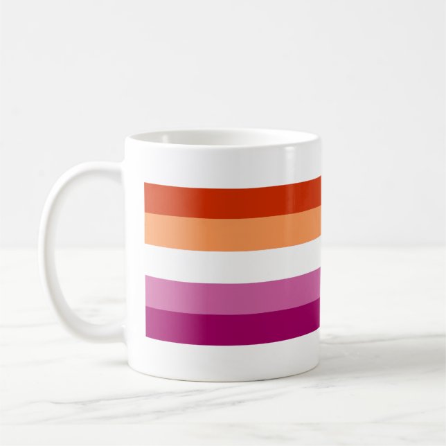 Lesbische Stolperflagge (5 Streifen) Kaffeetasse (Links)