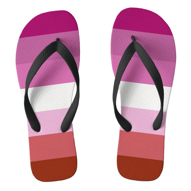 Lesbische Stolperflagge (Herkunft) Flip Flops (Fußbett)