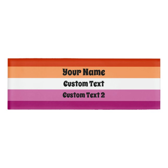 Lesbische Stolperflagge Namenschild (Vorderseite)