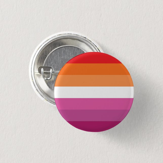 Lesbische Stolperflagge (Sunset) Button (Vorne & Hinten)