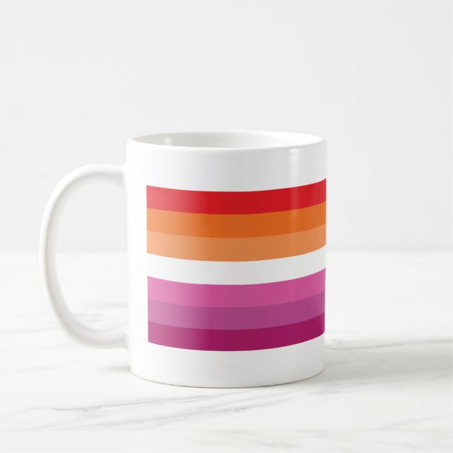 Lesbische Stolperflagge (Sunset) Kaffeetasse (Links)