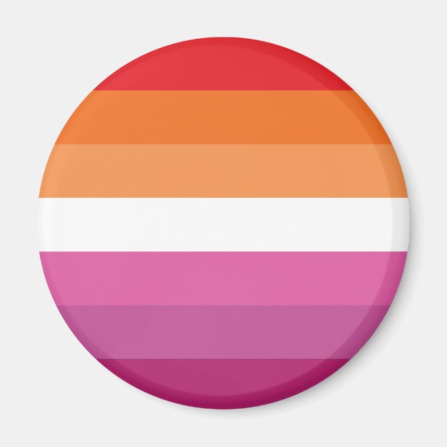 Lesbische Stolperflagge (Sunset) Magnet (Vorne)