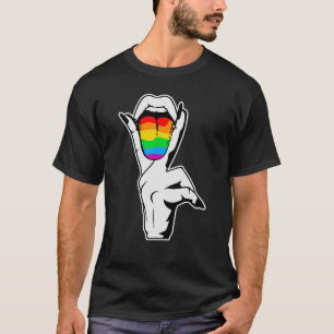 Lesbische Tongue LGBTQ Flag Rainbow Gay Women Prix T-Shirt