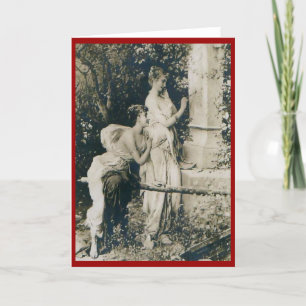 Lesbische Valentinsmädchen Vintage Feiertagskarte