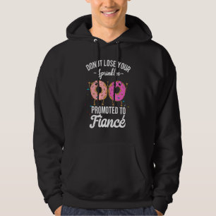Lesbische Verlobungs-Ankündigungs-Donut beworben z Hoodie