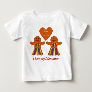 Lesbische Weihnachtsgingerbrot Ladys Couple Custom Baby T-shirt