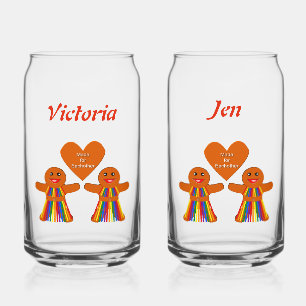 Lesbische Weihnachtsgingerbrot Ladys Couple Custom Dosenglas