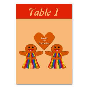 Lesbische Weihnachtsgingerbrot Ladys Couple Custom Tischnummer