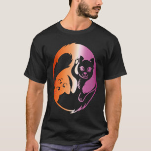 Lesbische Yin Yang Katze LGBTQ Subtile LGBT Gay Pr T-Shirt