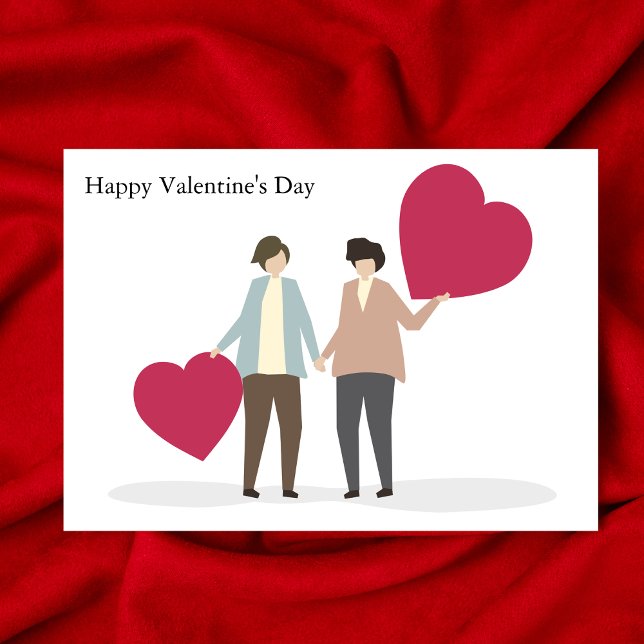 Lesbischer Couple Romantischer Valentinstag Niedli Karte (Von Creator hochgeladen)