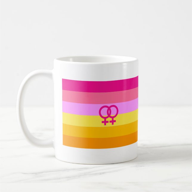 Lesbischer Dawn Pride WLW Kaffeetasse (Links)