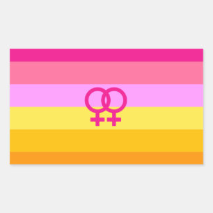 Lesbischer Dawn Pride WLW Rechteckiger Aufkleber
