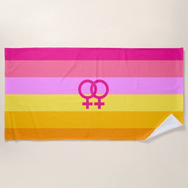 Lesbischer Dawn Pride WLW Strandtuch (Vorderseite)