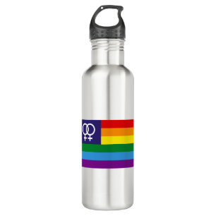 Lesbischer Doppel-Venus-Regenbogen-Pride Edelstahlflasche