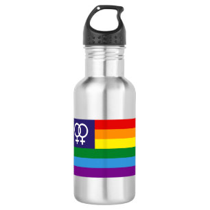 Lesbischer Doppel-Venus-Regenbogen-Pride Edelstahlflasche