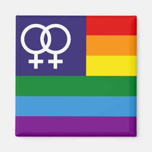 Lesbischer Doppel-Venus-Regenbogen-Pride Magnet