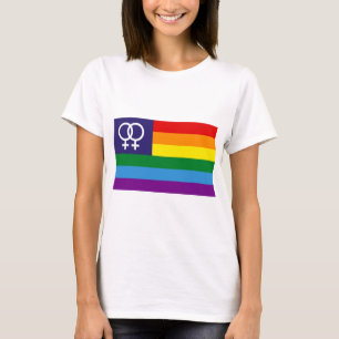 Lesbischer Doppel-Venus-Regenbogen-Pride T-Shirt