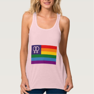 Lesbischer Doppel-Venus-Regenbogen-Pride Tank Top