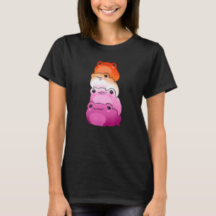 Lesbischer Farbfrosch Fahne Subtle Lgbtq Sapphic P T-Shirt