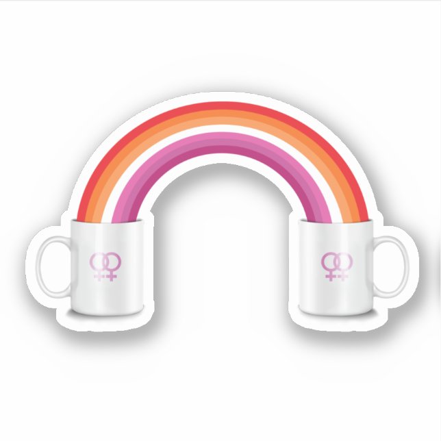 Lesbischer Kaffeedatum Aufkleber (Vorderseite)