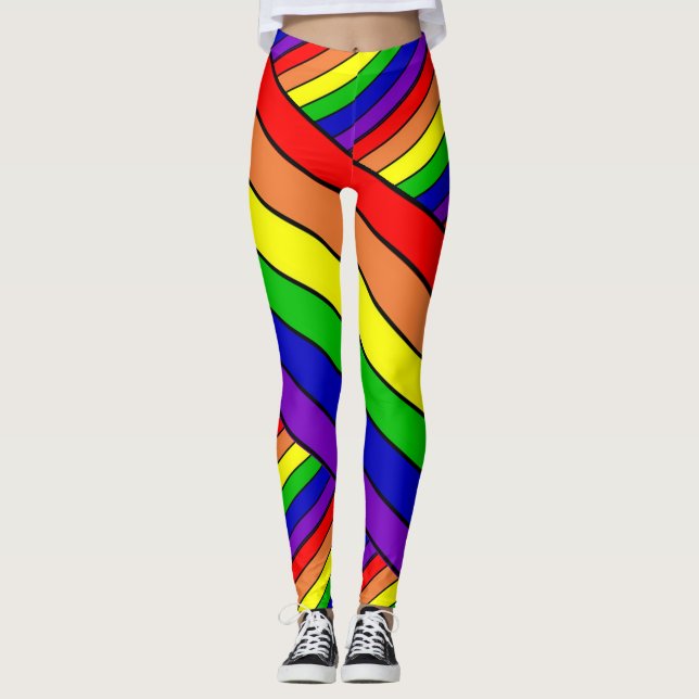 Lesbischer LGBT Pride Rainbow Leggings (Vorderseite)