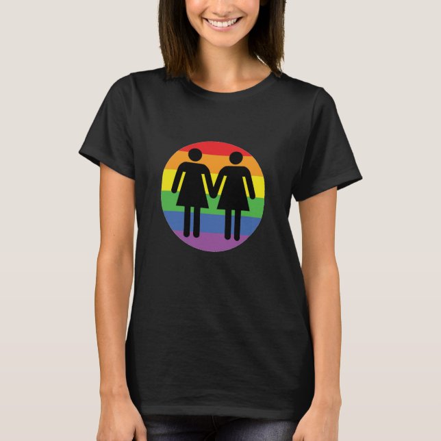 Lesbischer Liebe-Regenbogen-Stolz LGBT T-Shirt (Vorderseite)