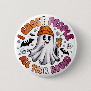 Lesbischer Lustiger Halloween – Ich Spuke Bei Mens Button