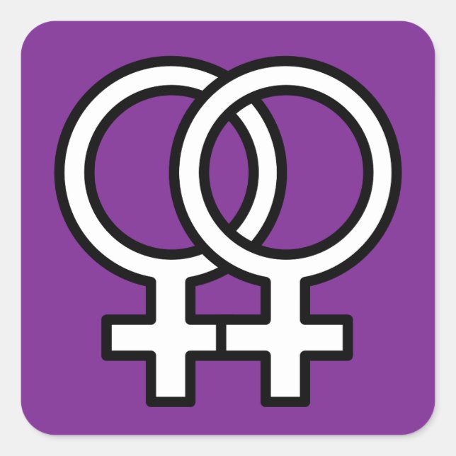 Lesbischer Pride Double Venus Symbol Sticker (Vorderseite)
