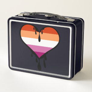 Lesbischer Pride Dripping Heart Metall Brotdose