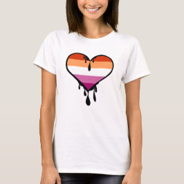 Lesbischer Pride Dripping Heart T-Shirt