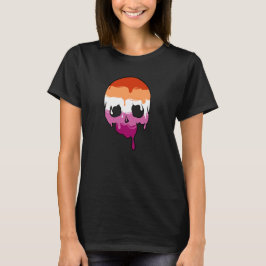 Lesbischer Pride Dripping Skull T-Shirt