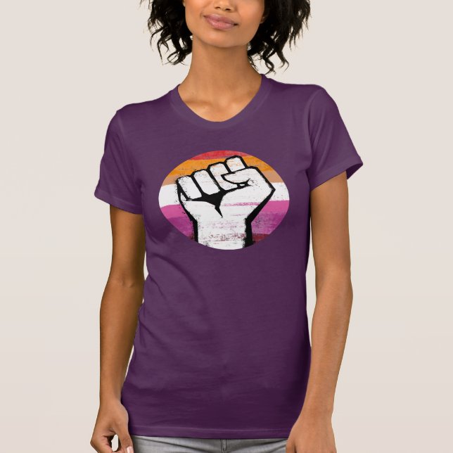 Lesbischer Pride Fist T - Shirt (Vorderseite)
