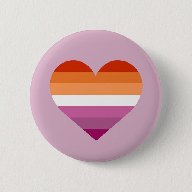 Lesbischer Pride Flag Herzdesign Abzeichen Preis 2 Button (Vorderseite)