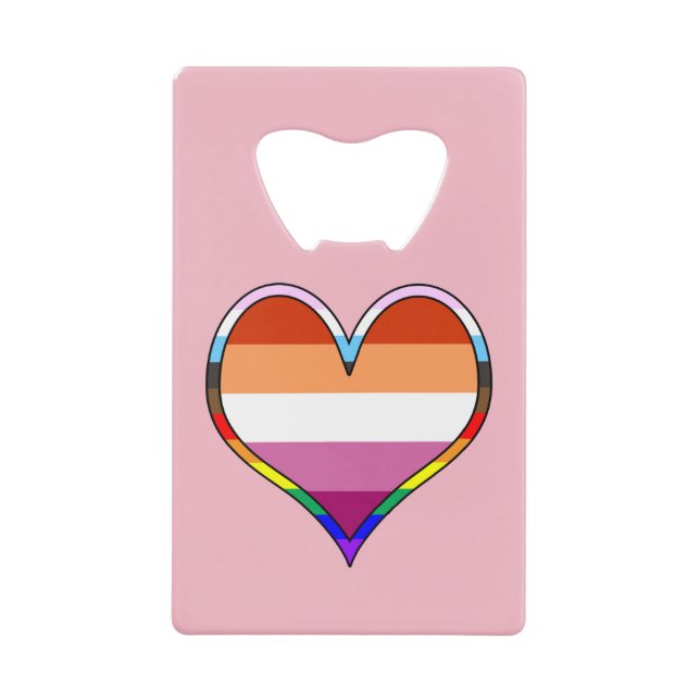 Lesbischer Pride Heart Credit Card Flaschenöffner (Vorderseite)
